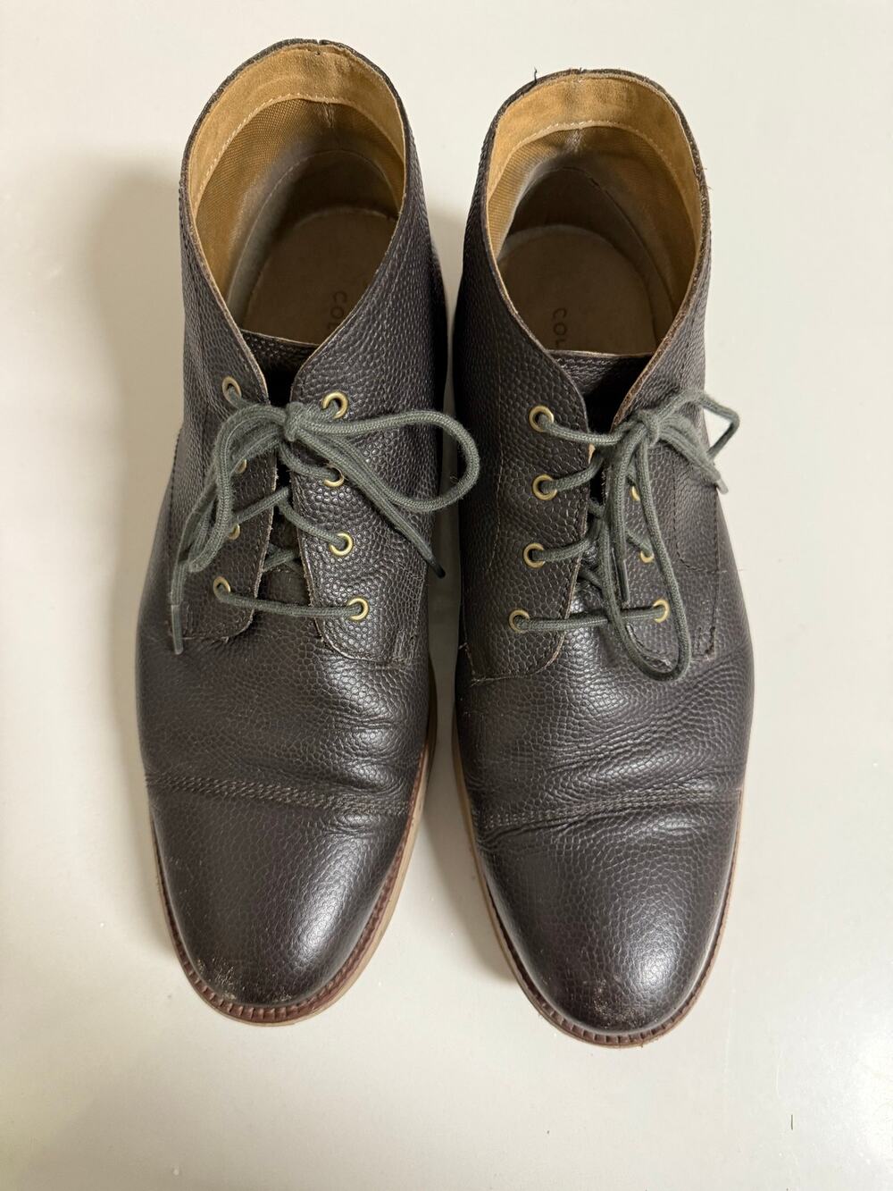 COLE HAAN Brown Leather Lace Up Casual Chukka Boots Shoes Men 11